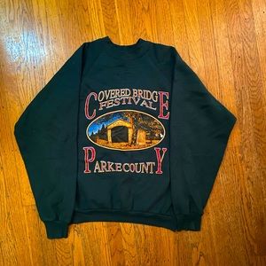 Retro Dark green crewneck